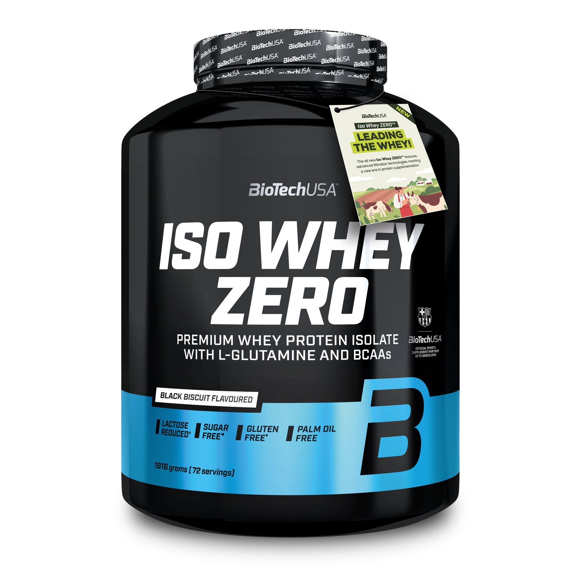 BiotechUSA ISO WHEY ZERO, Black Biscuit, 1000g. Laktosefrei, zuckerfrei, glutenfrei, palmölfrei.
