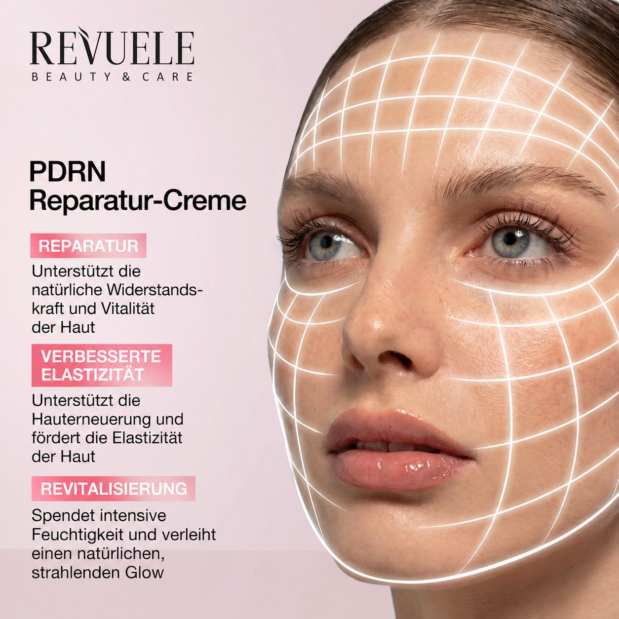 Revuele PDRN Reparatur-Creme: Unterstützt Reparatur, Elastizität und Revitalisierung der Haut.