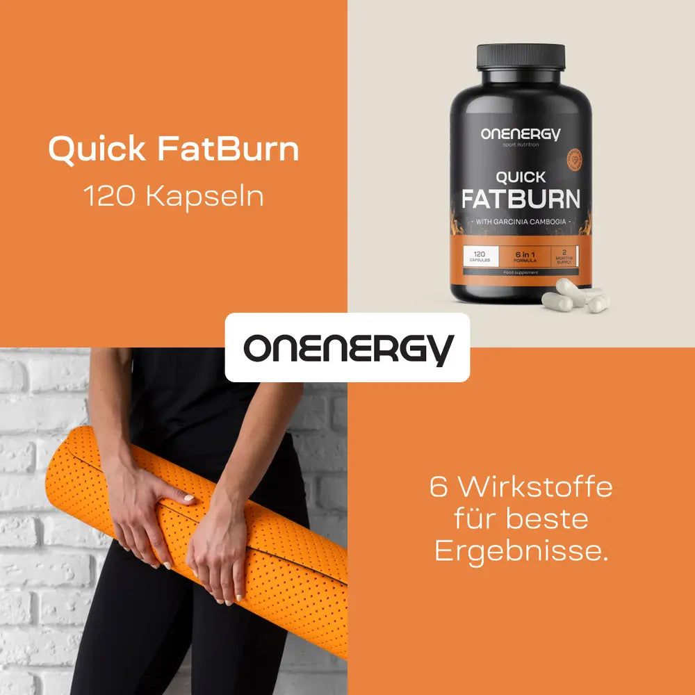 Onenergy Quick FatBurn Dose, 120 Kapseln. Die perfekte Wahl bei Übergewicht.