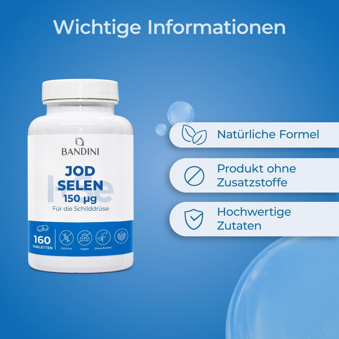 Bandini Jod Selen Tabletten, 160 Stück.