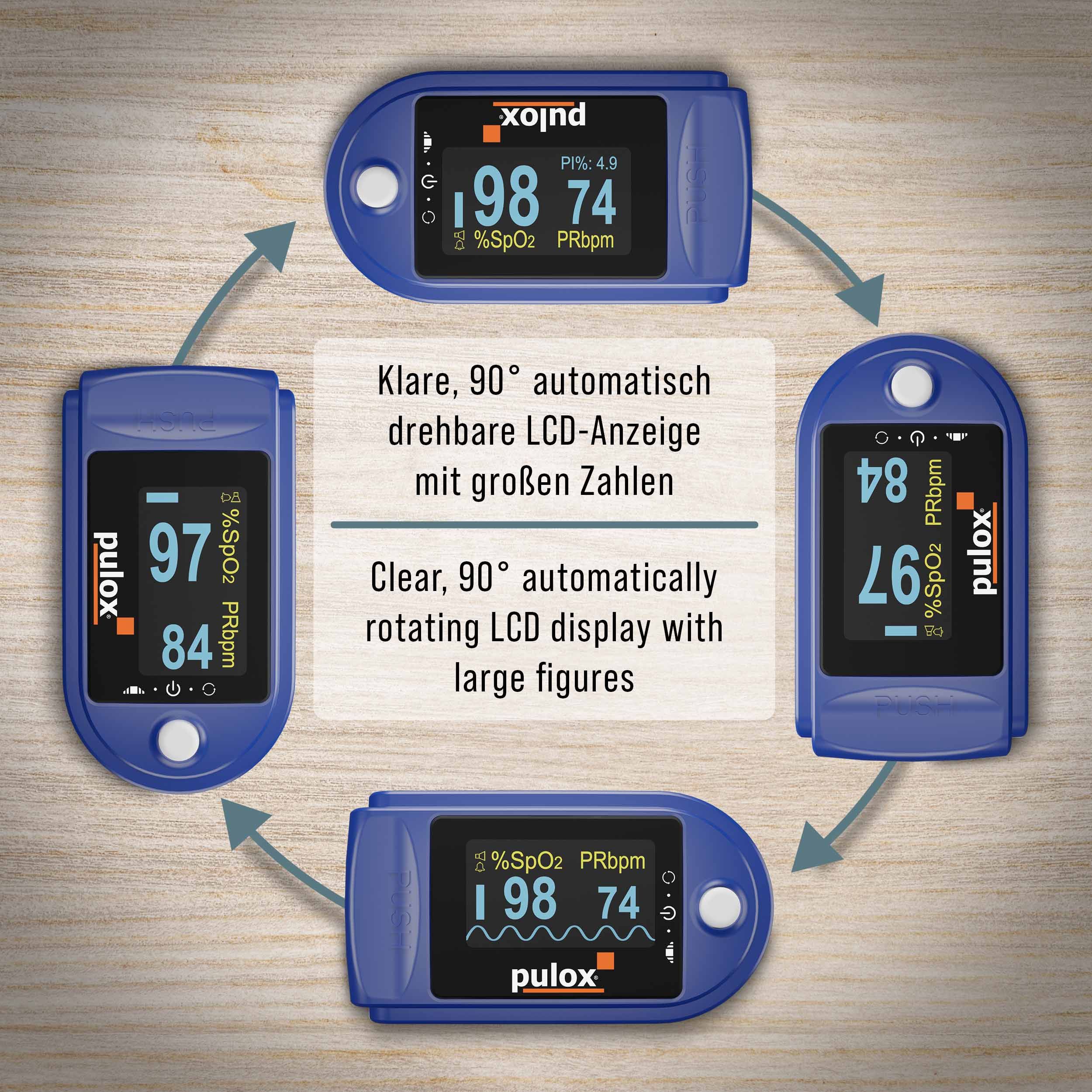 pulox - PO-200A Set - Finger-Pulsoximeter - Blau