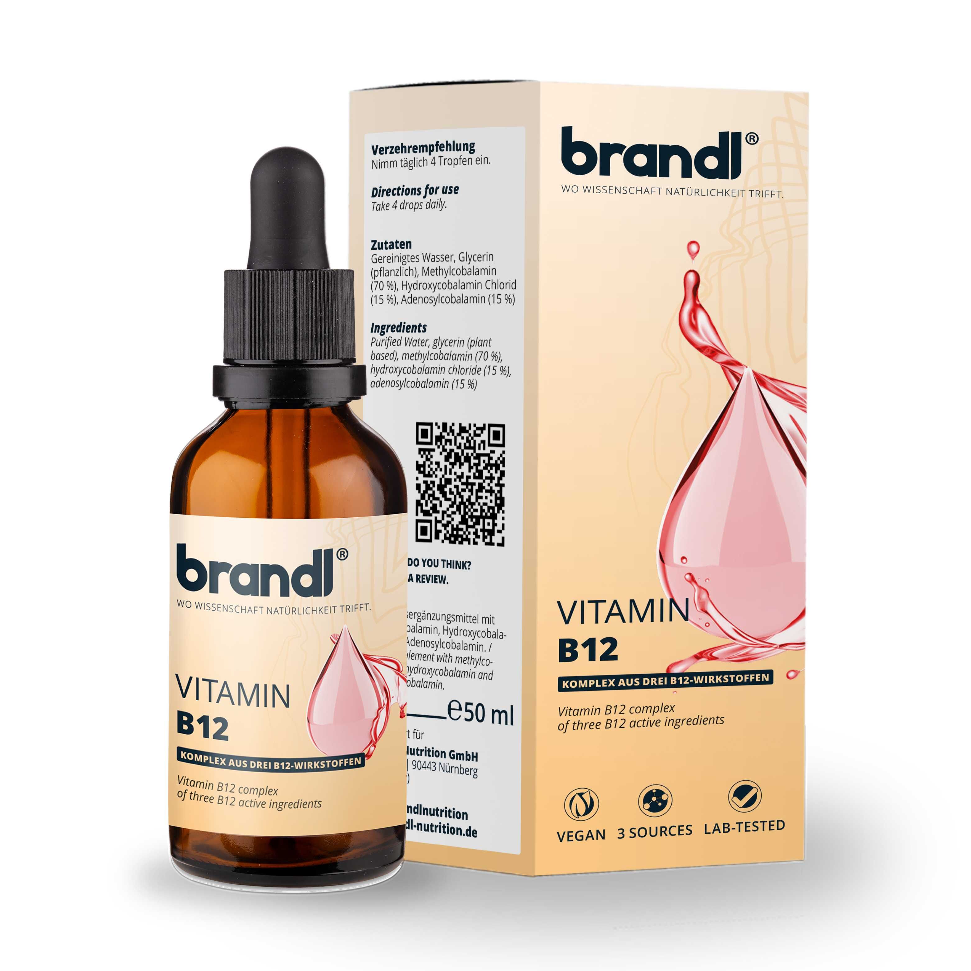 brandl® B12 Vitamin Tropfen aus 3 Aktivformen