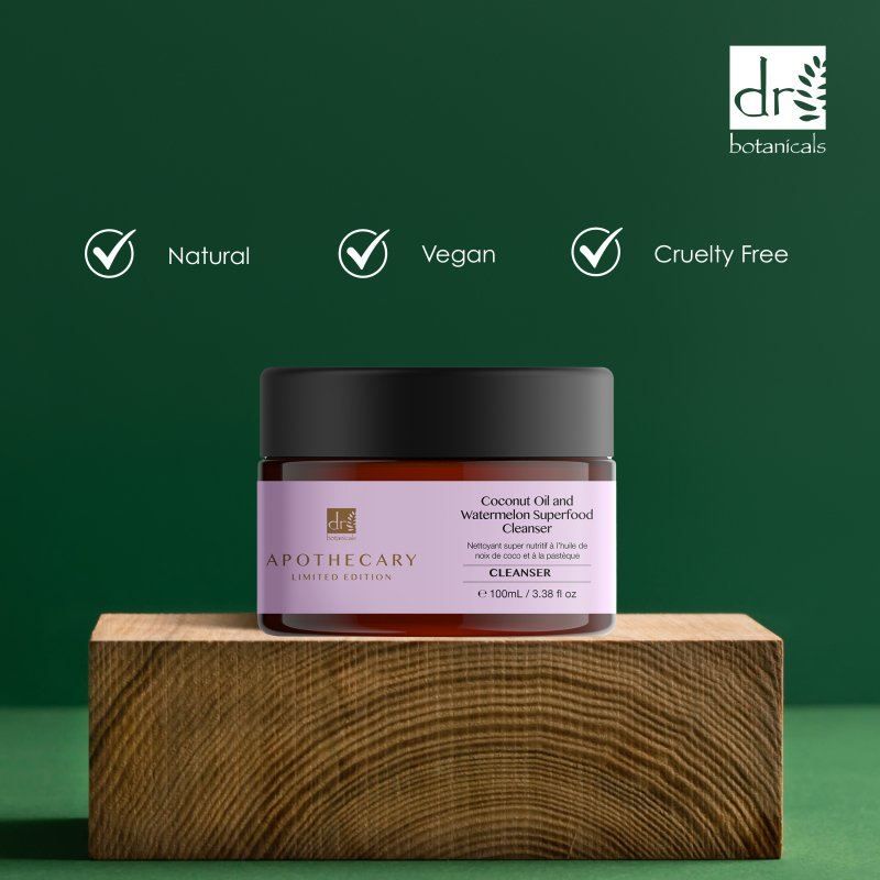 Dr. Botanicals Cleanser mit Siegeln für natürlich, vegan und tierversuchsfrei.