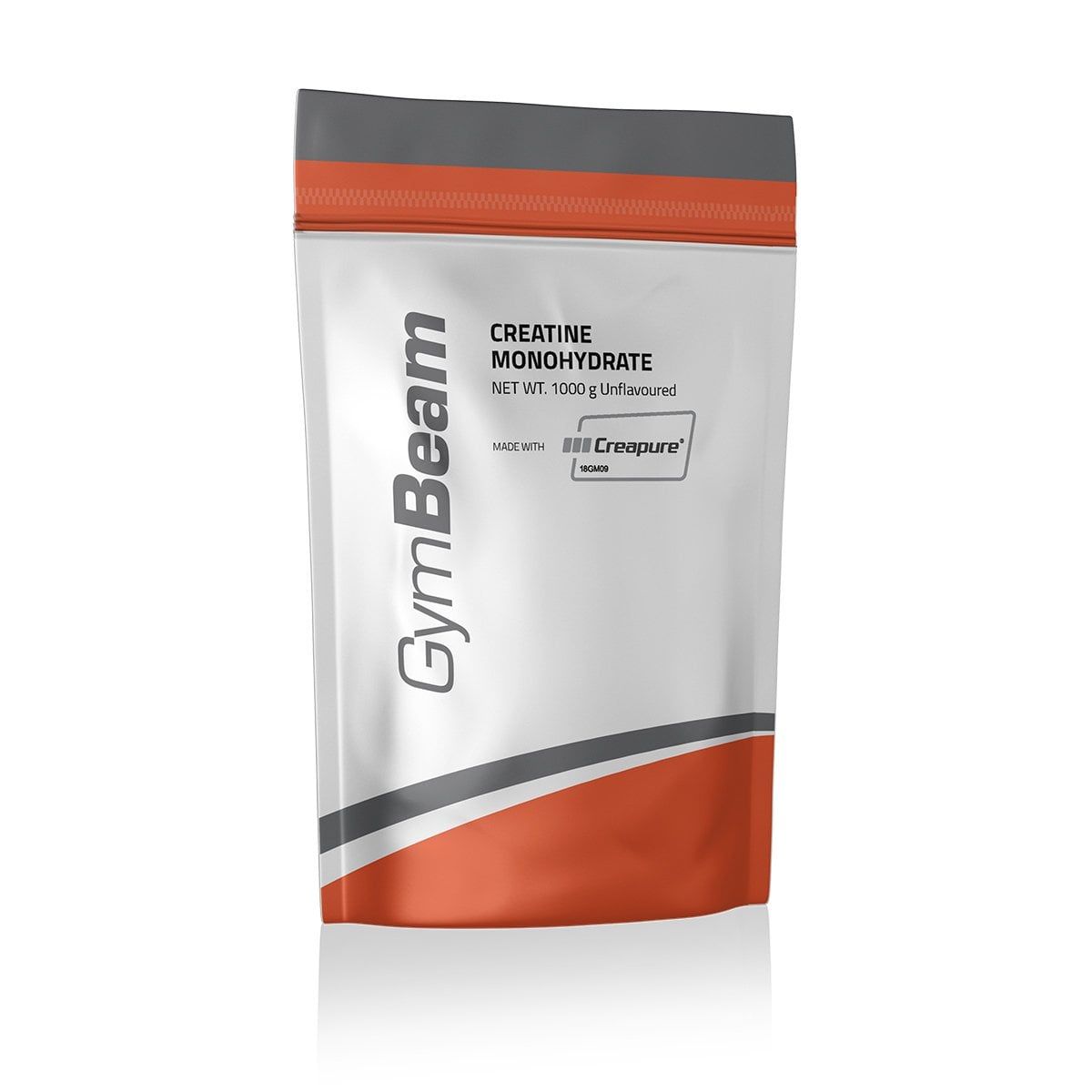 GymBeam Creatine Monohydrate Pulverbeutel mit 1000g Inhalt. Mit Creapure® Logo.