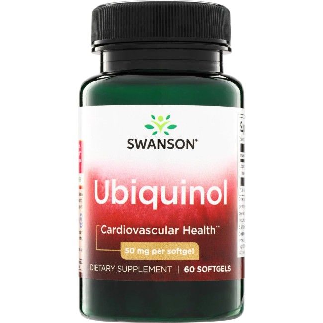 Swanson Ubiquinol Nahrungsergänzungsmittel, 60 Softgels, 50 mg pro Softgel, für Herz-Kreislauf-Gesundheit.