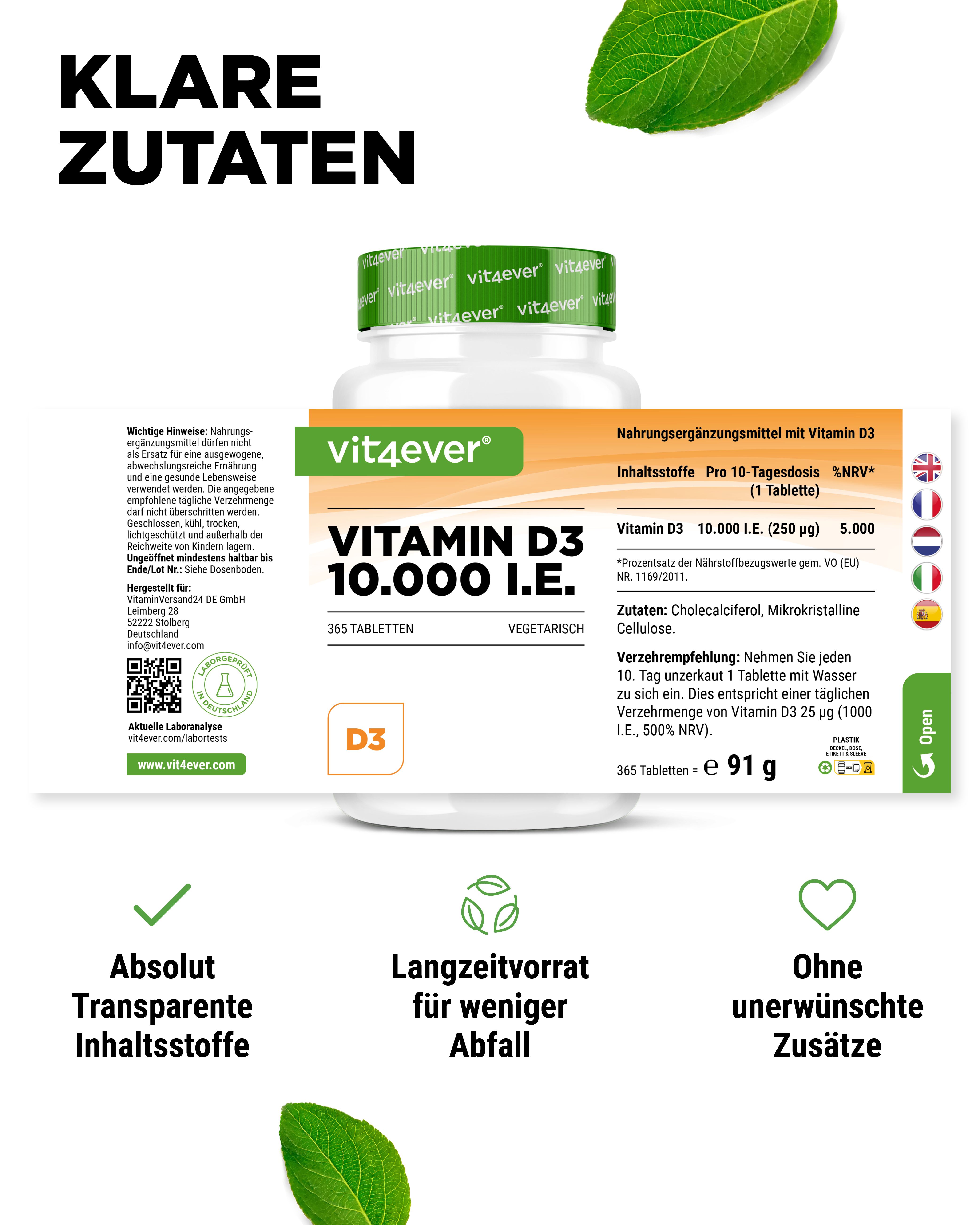 vit4ever Vitamin D3 Depot 10.000 I.E.
