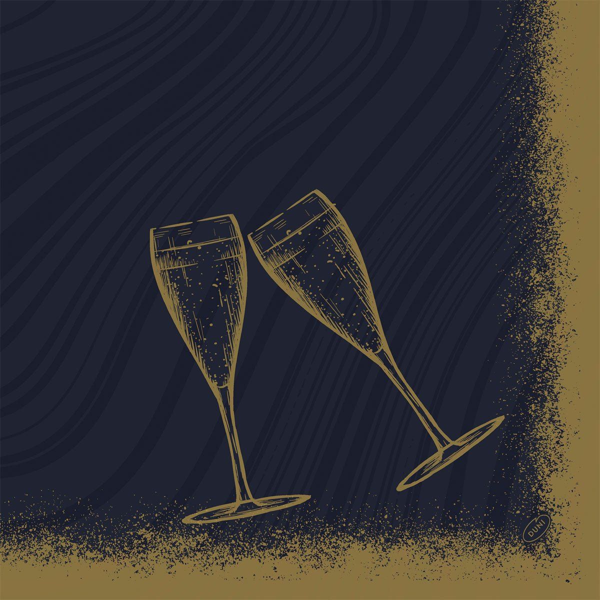 6x Bio-Dunisoft-Servietten 40x40cm Sparkly Cheers black