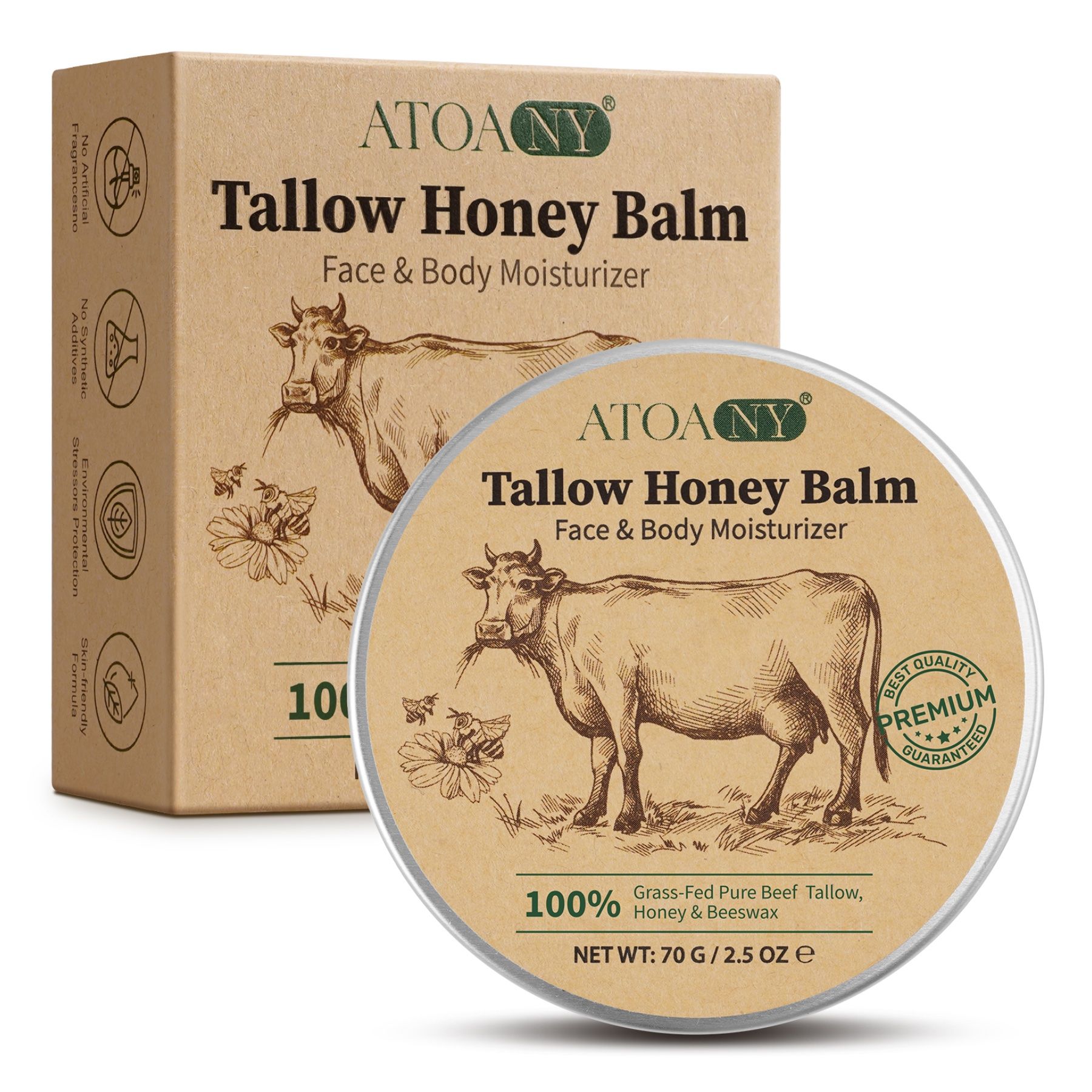 P-beauty Tagescreme Beef Tallow Honey Balm Rindertalg Honig Bienenwachs
