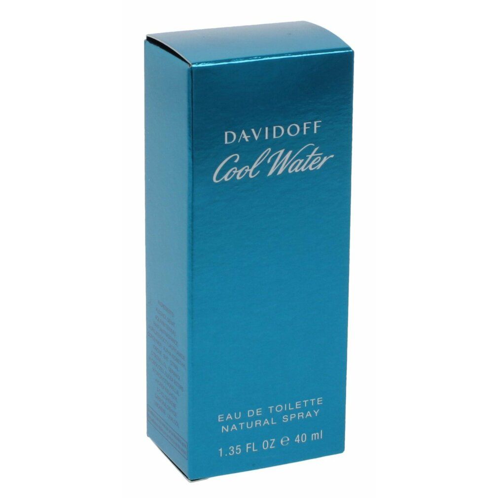 Davidoff Cool Water Verpackung. Blaue Schachtel mit Produktbezeichnung.