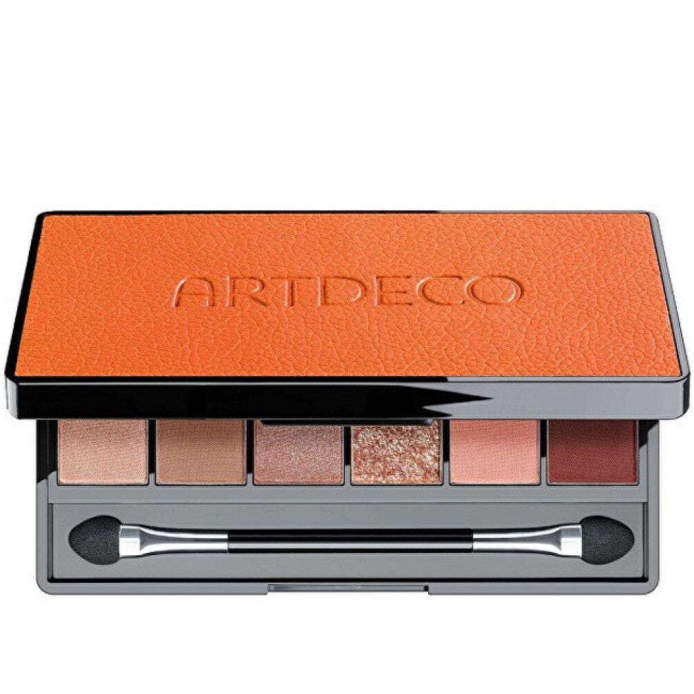 Lidschattenpalette mit 7 Farbtönen und Applikator. Deckel mit ARTDECO-Logo. Orangefarbener Deckel.