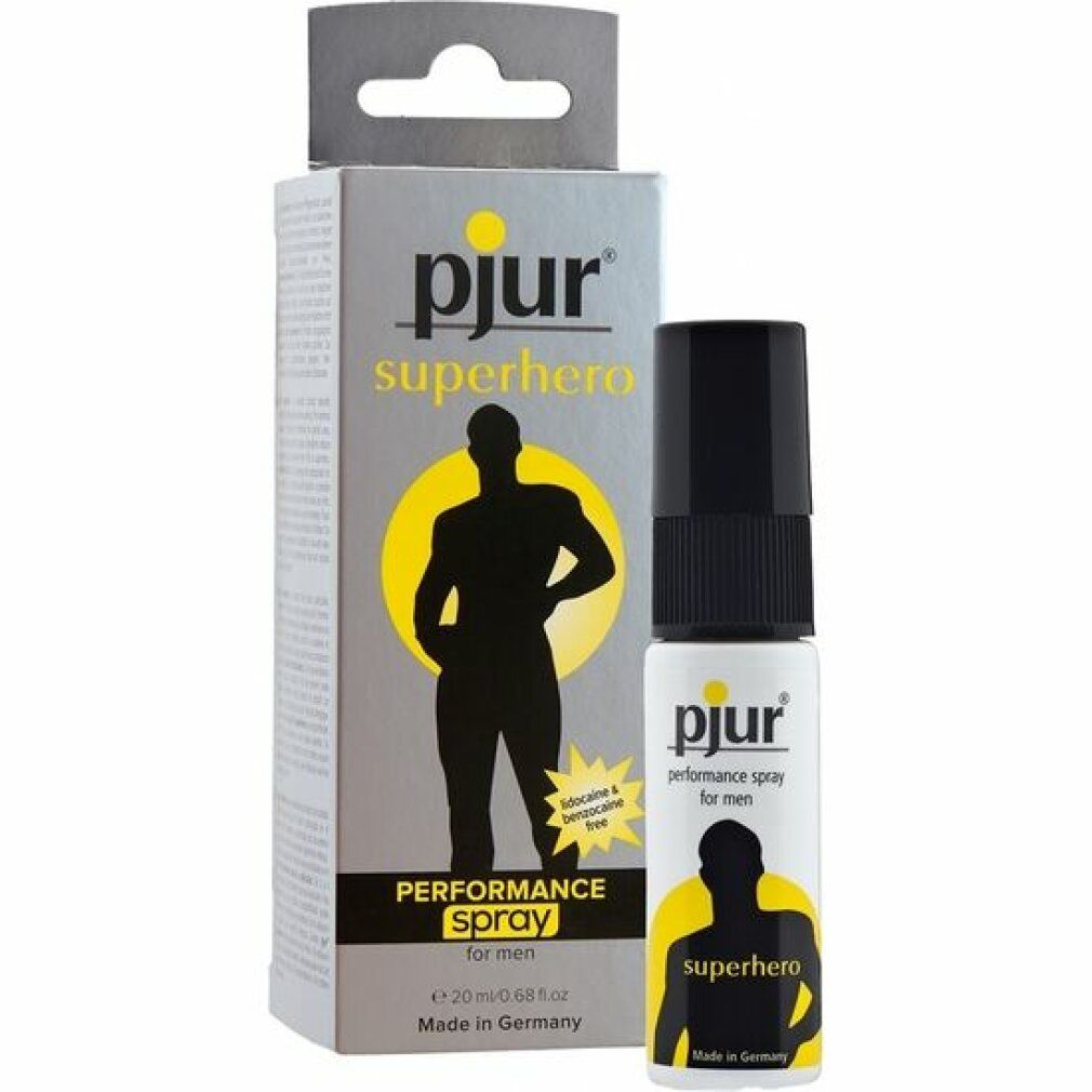 Produkt und Verpackung. Das Produkt ist eine weiße Sprühflasche mit schwarzem Deckel. Die Verpackung ist grau mit gelbem Akzent.
