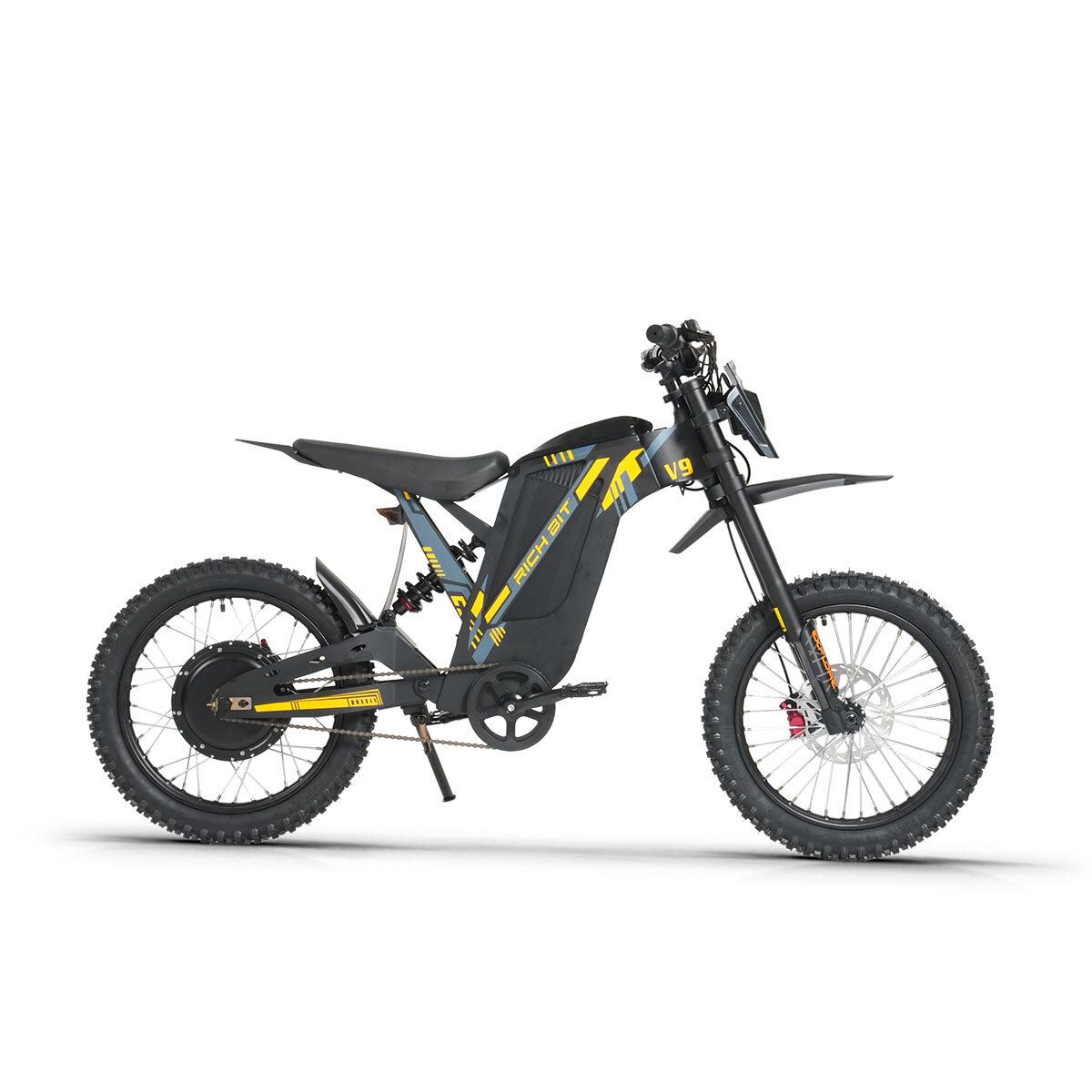 RICH BIT V9 Ultra Elektrisches Dirtbike, 48V 20Ah Akku, Vollfederung, 17"-Offroad-Reifen