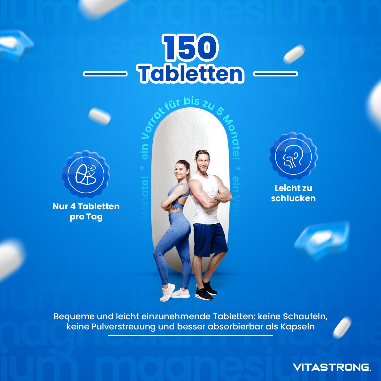Vitastrong Vitamin B12 & Magnesium Complex 5-in-1 – tägliche Energie und optimale Aufnahme