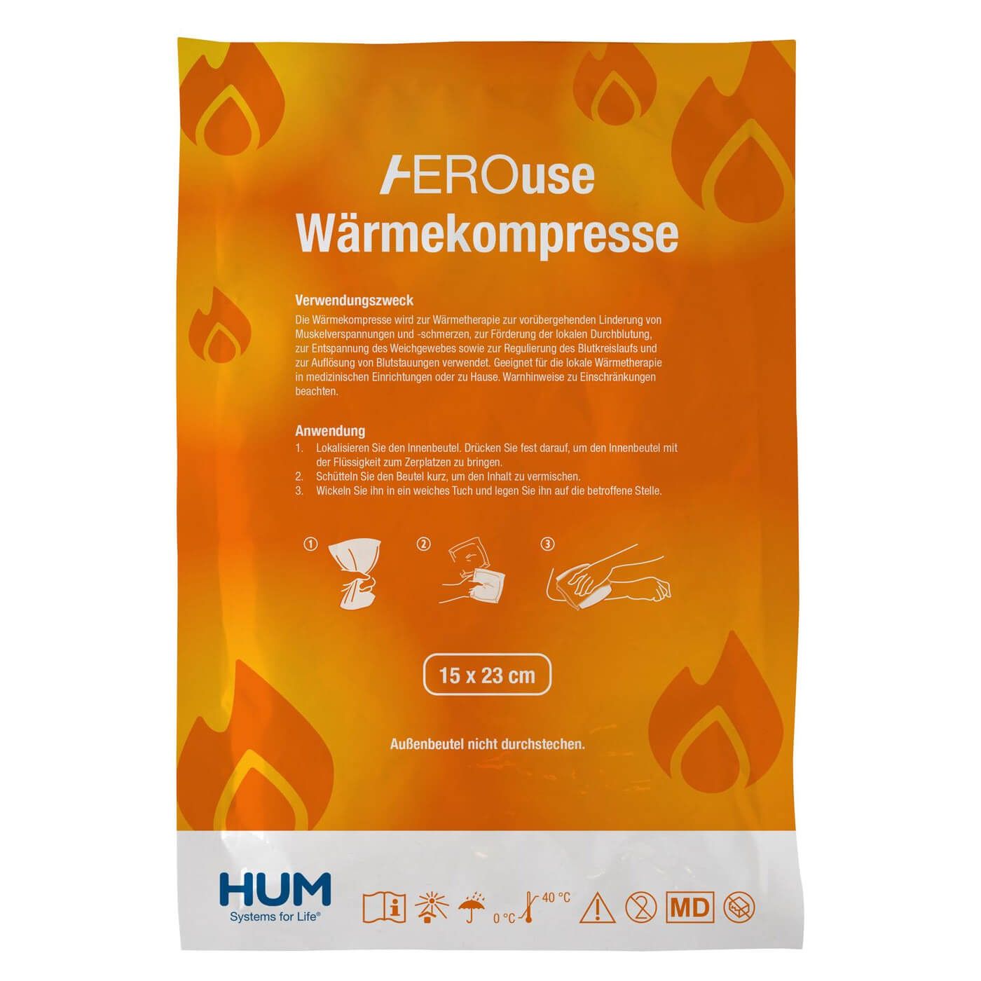 HUM AEROuse Sofort-Wärmekompresse 15 x 23 cm
