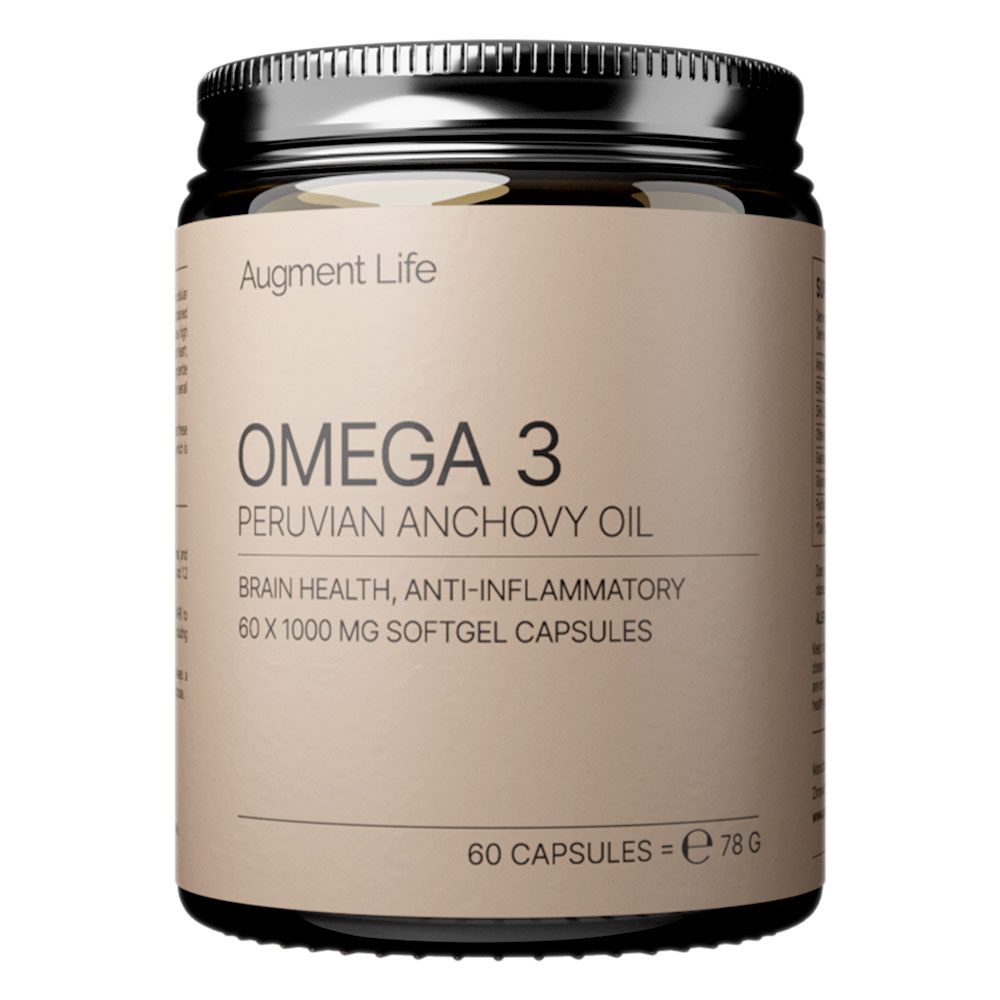 Augment Life Omega 3 aus peruanischem Sardellenöl. 60 Softgel-Kapseln à 1000 mg.