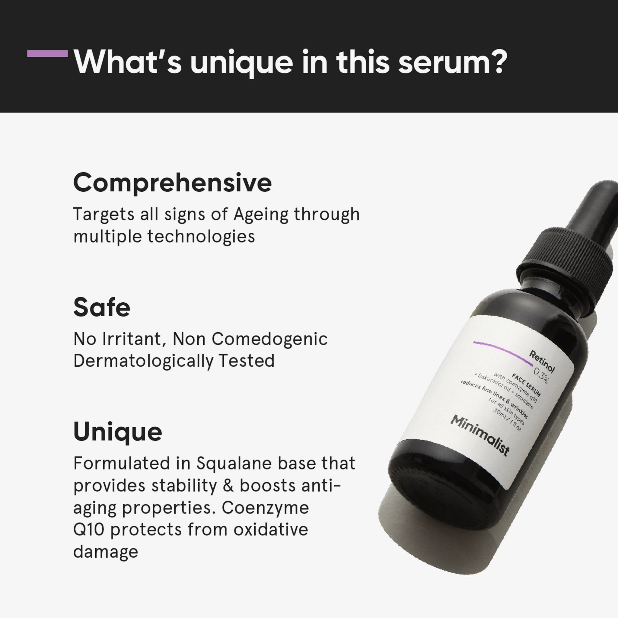 Minimalist, Retinol 0.3% Face Serum