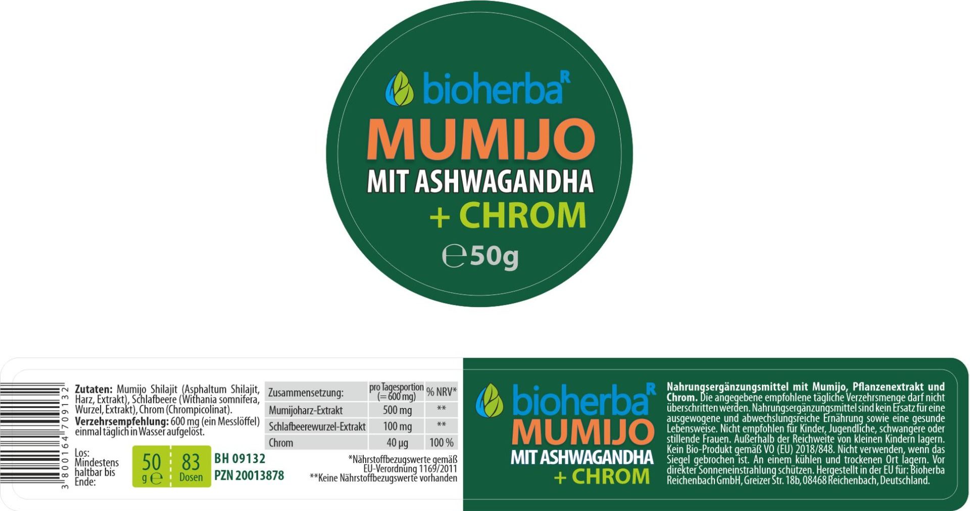 Bioherba Mumijo Extrakt Shilajit mit Ashwagandha