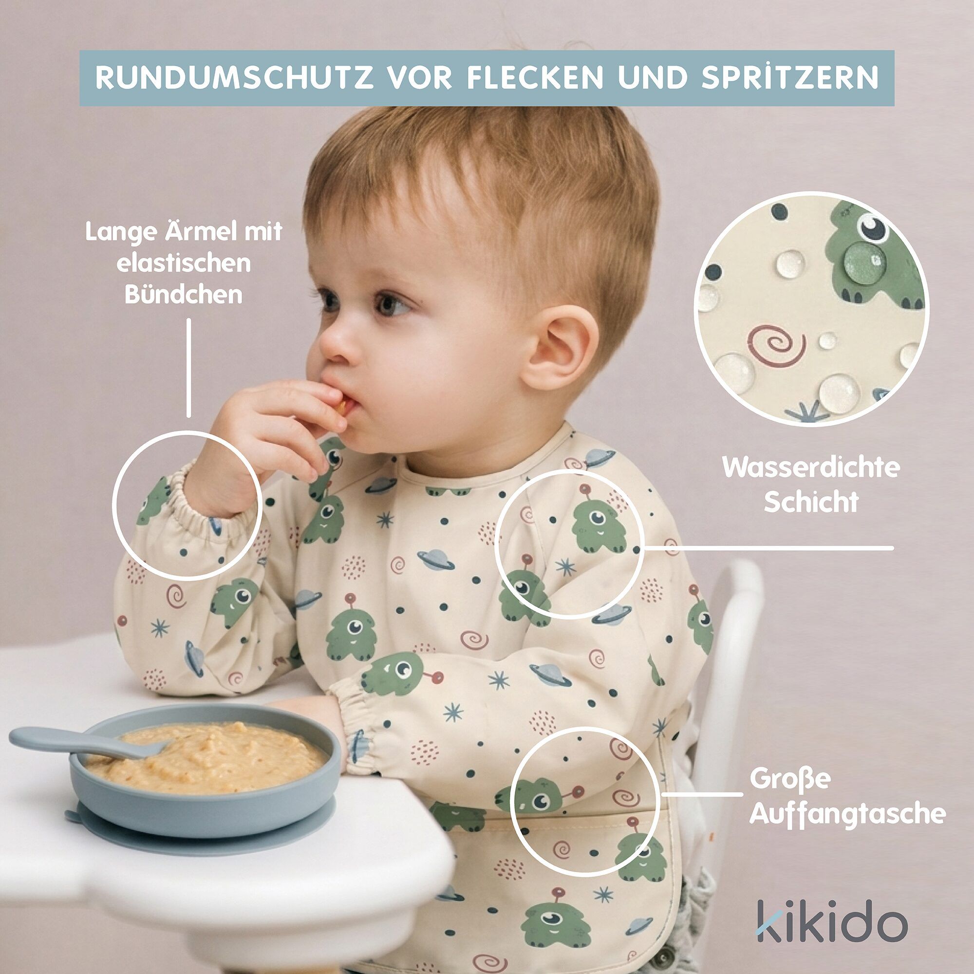 Kikido Baby Lätzchen mit Ärmeln Cip