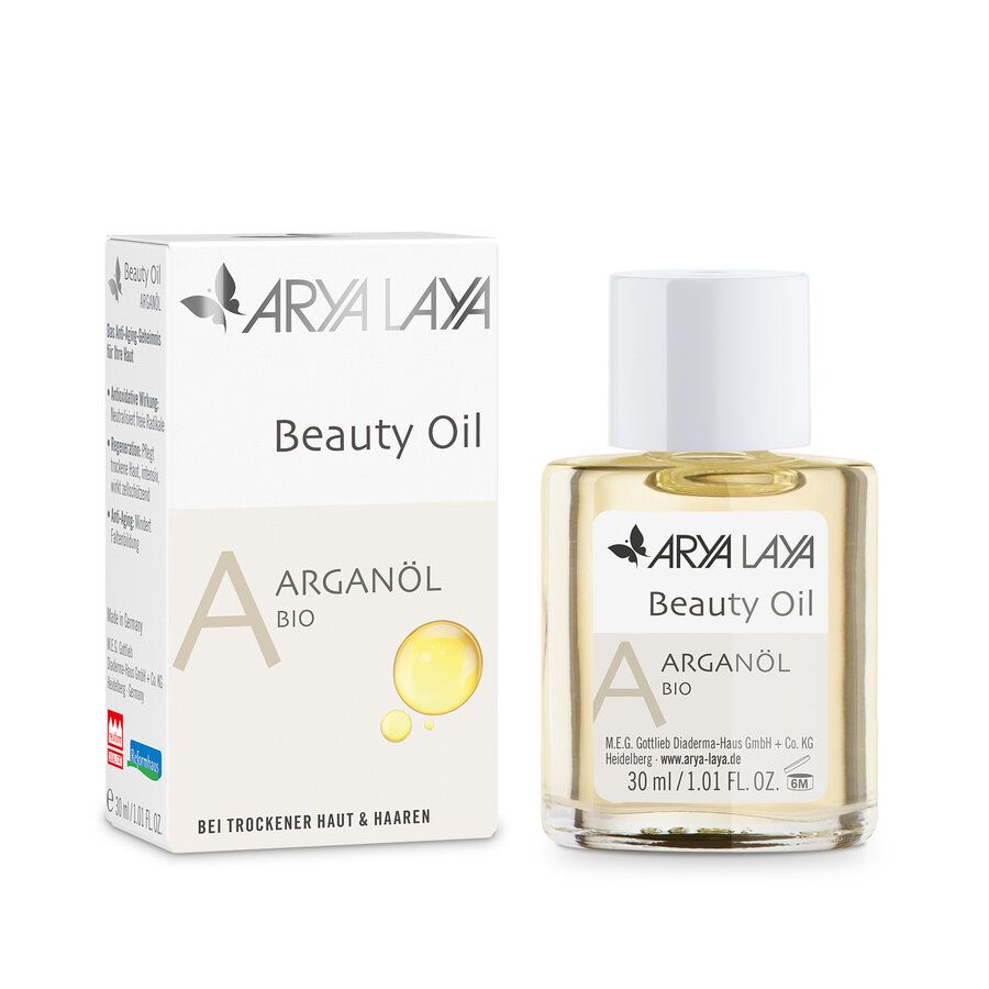 Arya Laya Beauty Oil Arganöl BIO in Glasflasche mit Faltschachtel. 30 ml.