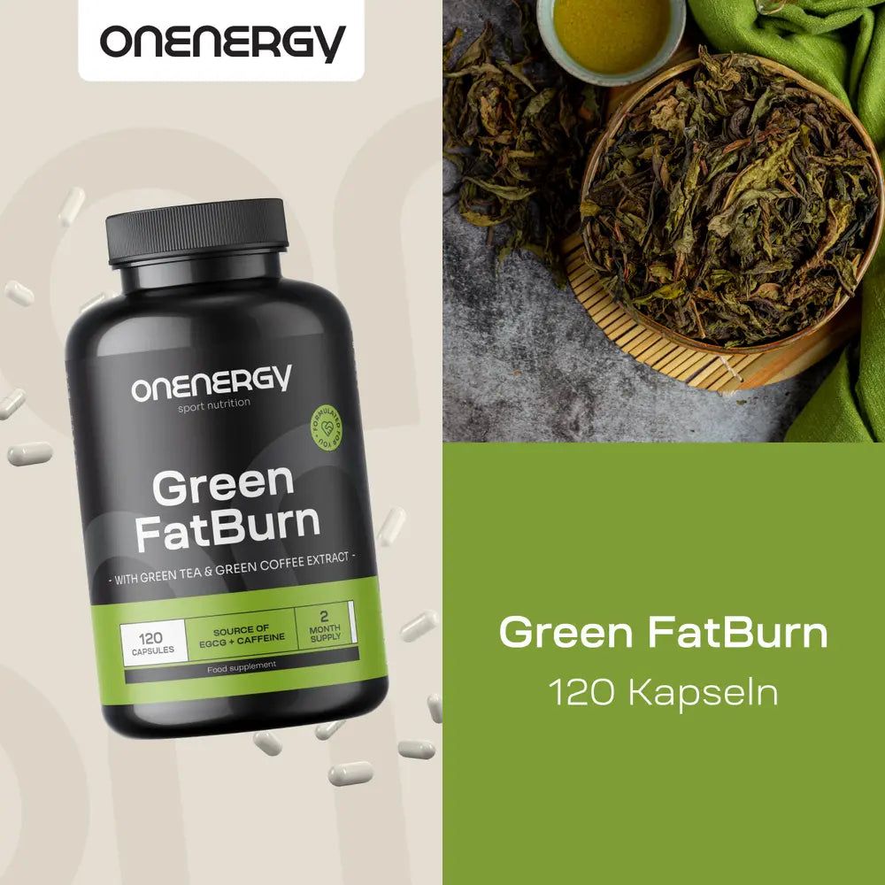 OnEnergy Green FatBurn, 120 Kapseln. Mit zugesetztem Koffein.