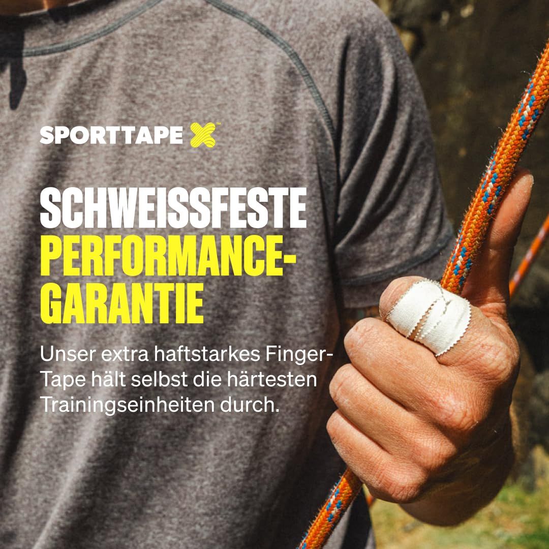 SPORTTAPE 6 Rollen Klettertape 1,25 cm x 10 m - weiß