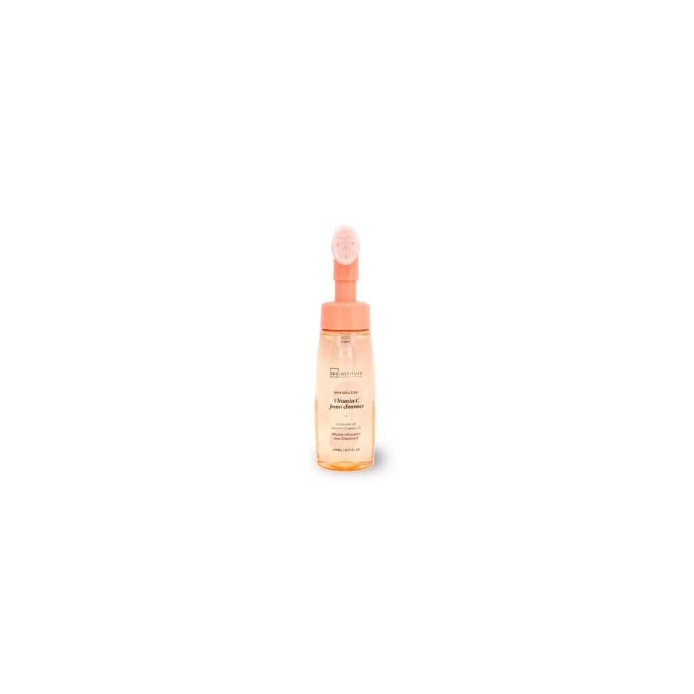 Flasche mit Vitamin C Reinigungsschaum und integriertem Bürstenapplikator.