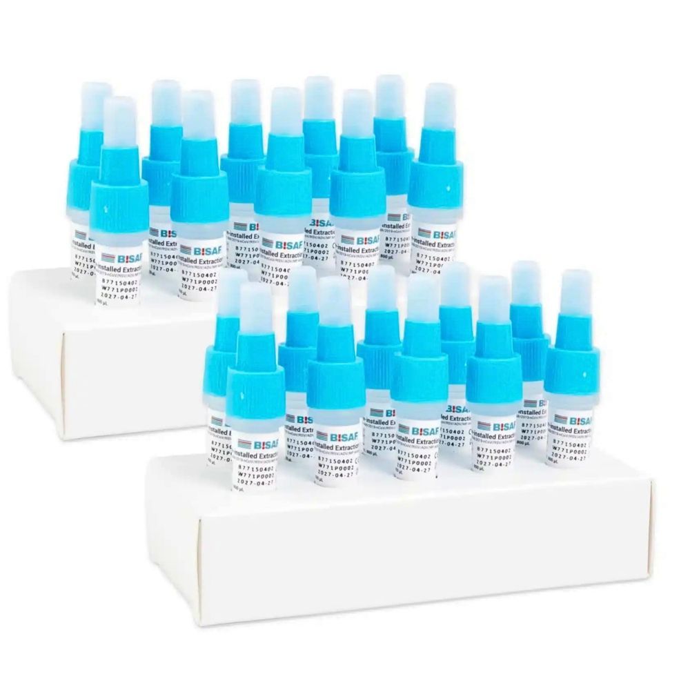 BISAF COMBO 6in1: SARS-CoV-2, Flu A/B, RSV, Adenovirus, Mycoplasma – 20 Tests + Gratis Nanovio FFP2