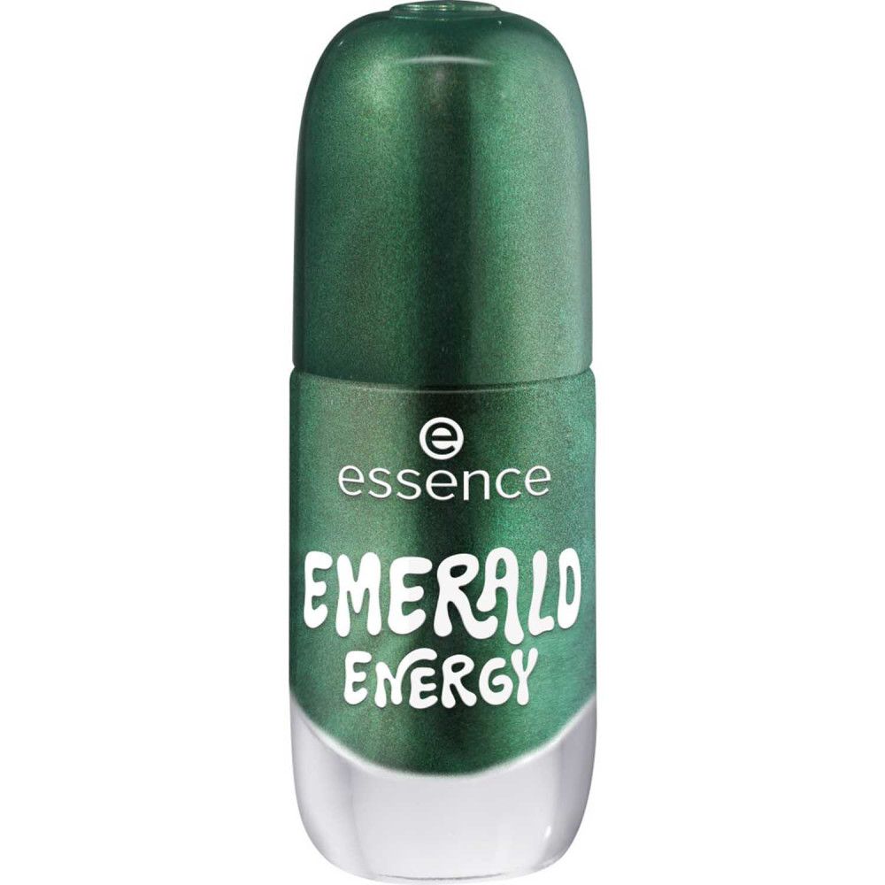 Geschlossener, grüner Nagellackflakon. Aufschrift "essence" und "EMERALD ENERGY".