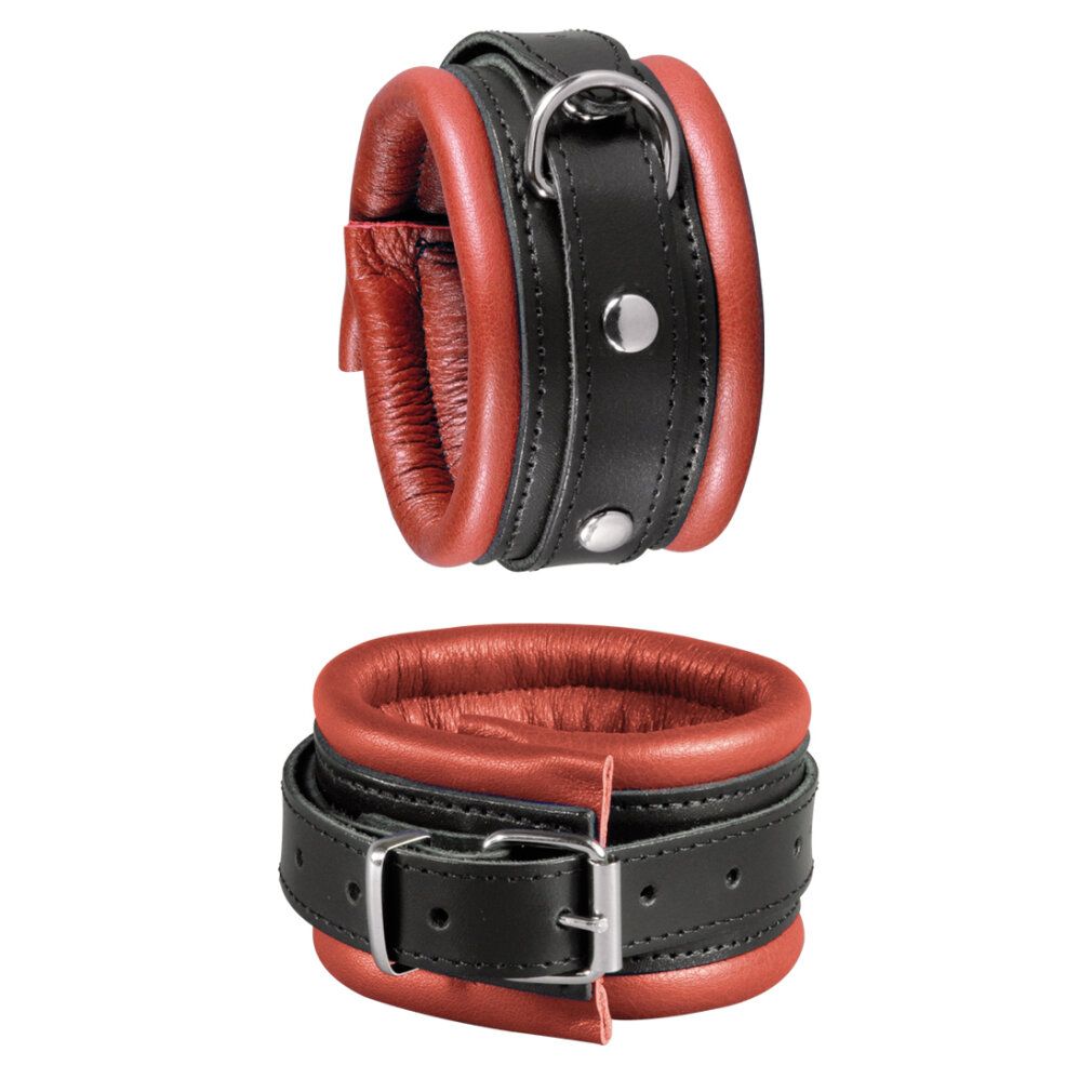 xx-dreamstoys Leder-Fußfessel rot/schw.