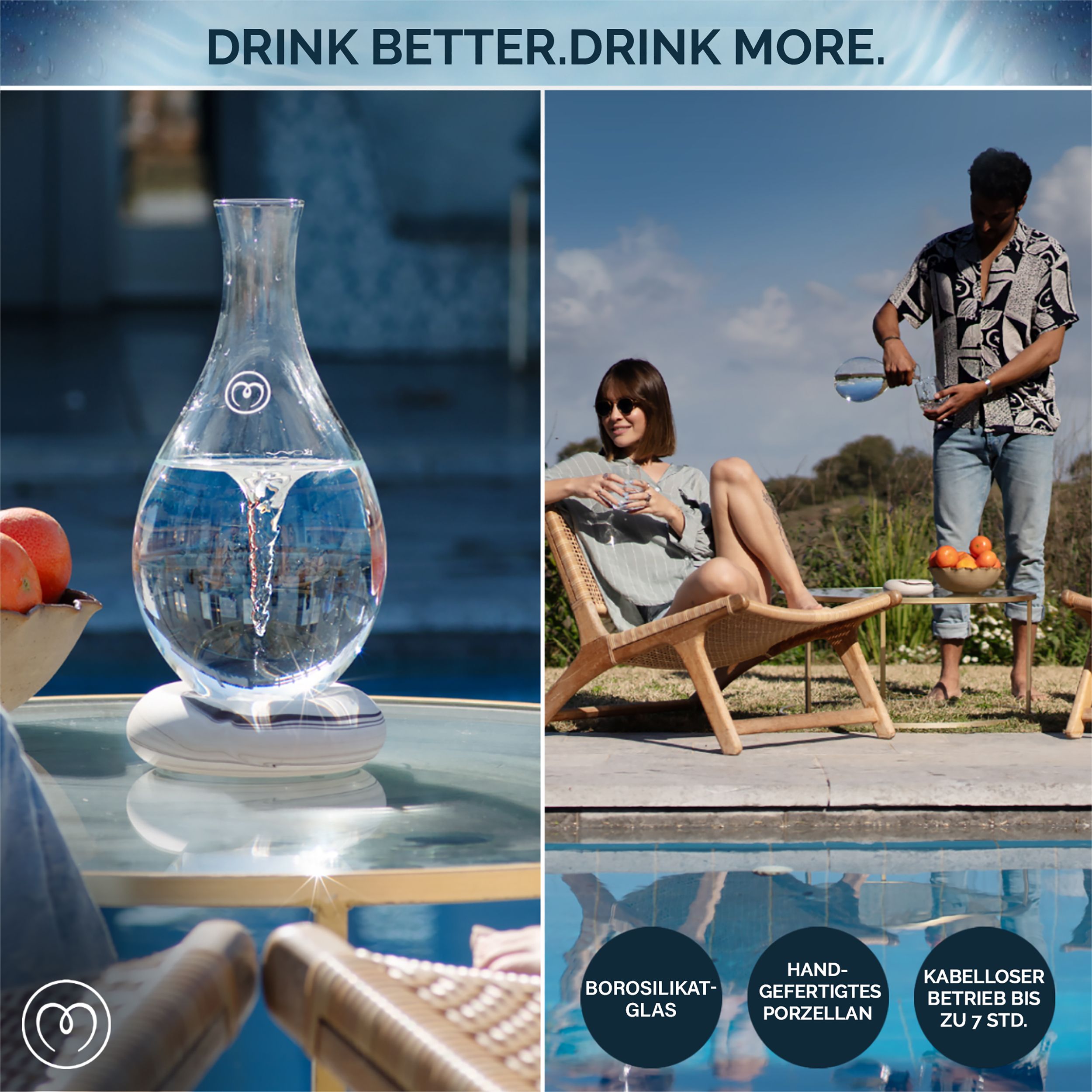 MAYU Water Swirl - Wasserkaraffe mit Wirbelbewegung