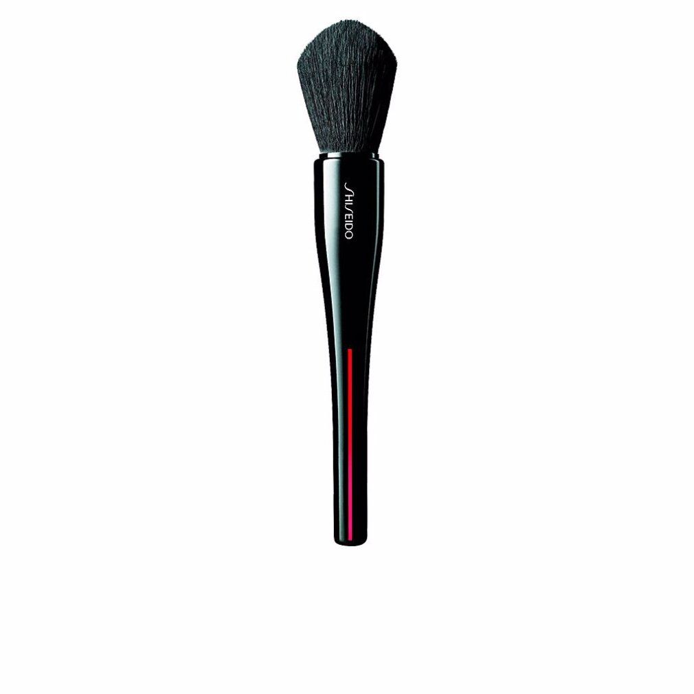 Pinsel mit schwarzem Borstenkopf und schwarzem Griff mit rotem Streifen. SHISEIDO-Logo auf dem Griff.