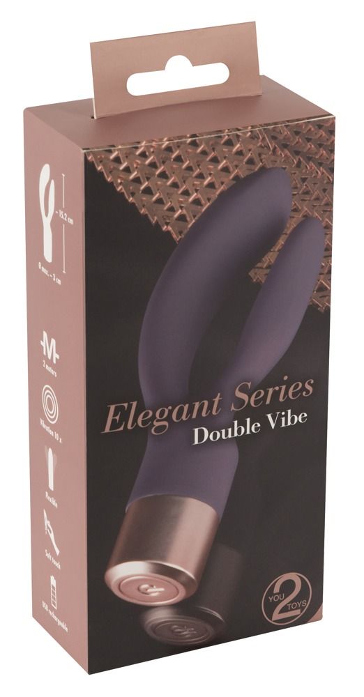 Verpackung mit Produktabbildung. Text: Elegant Series Double Vibe, You2Toys.
