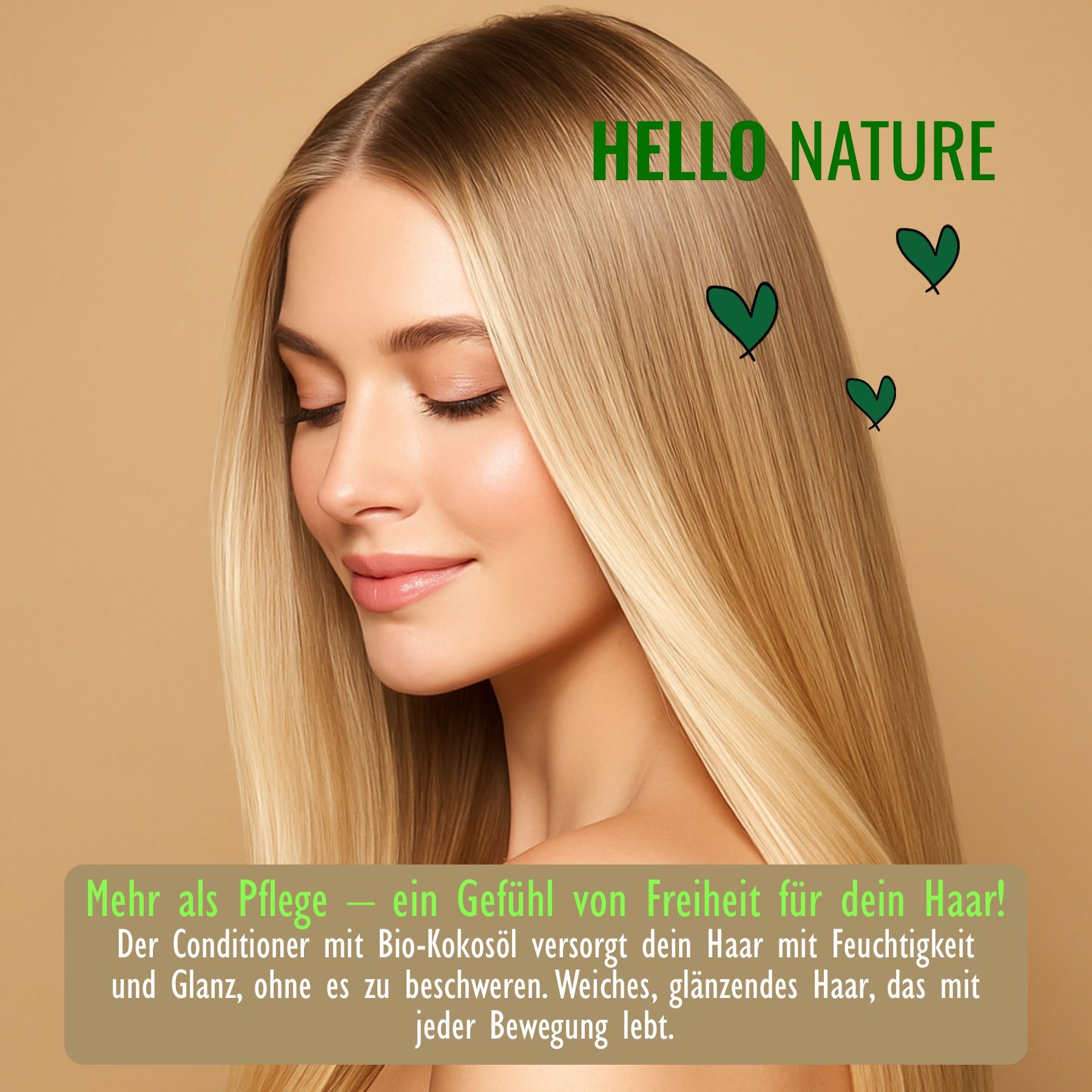 Hello Nature Haarspülung für Haarpflege mit Kokosöl Bio