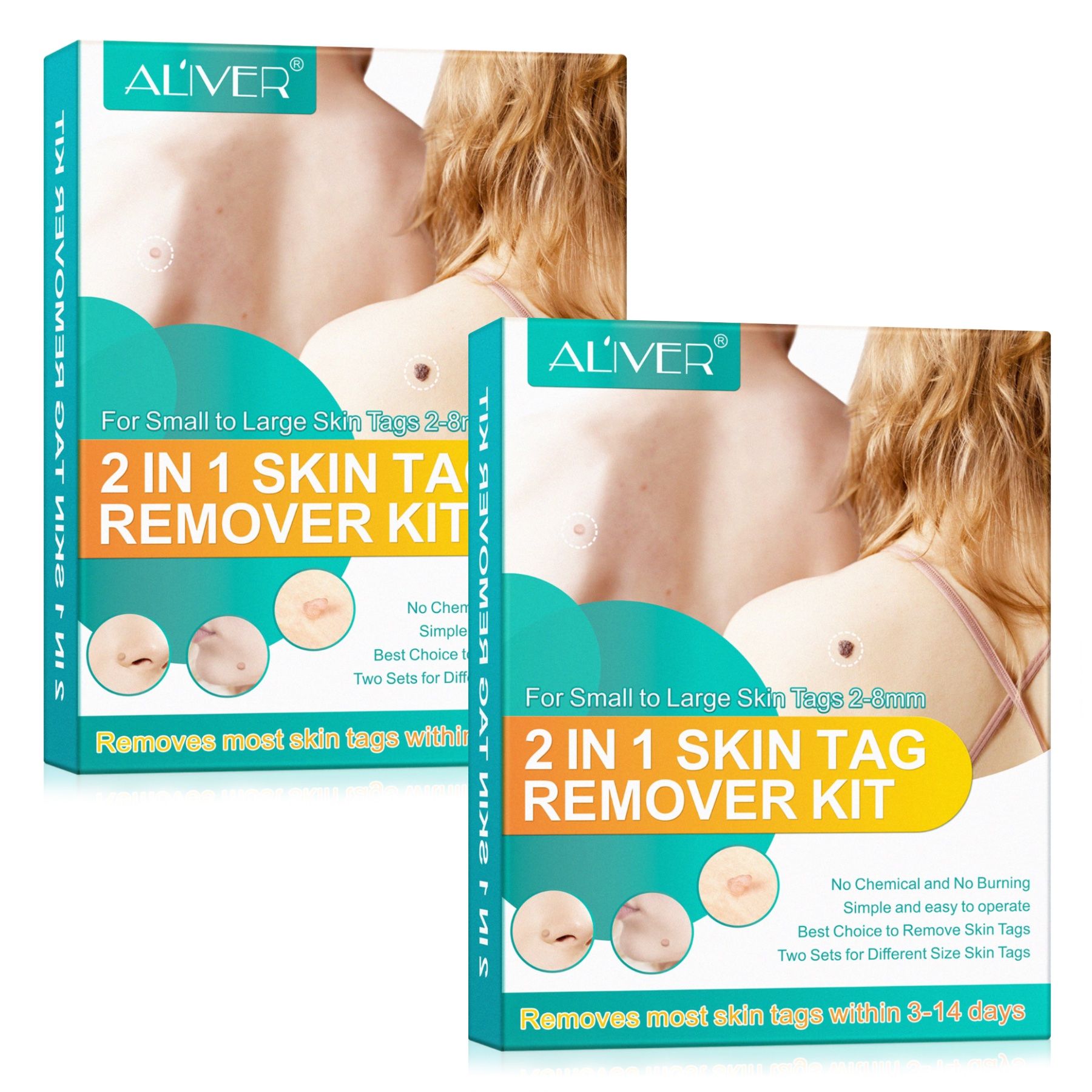 ALIVER Warzen-Behandlungsstift Entferner Skin Tag Removal Set 2in1 Anti Warzenentferner