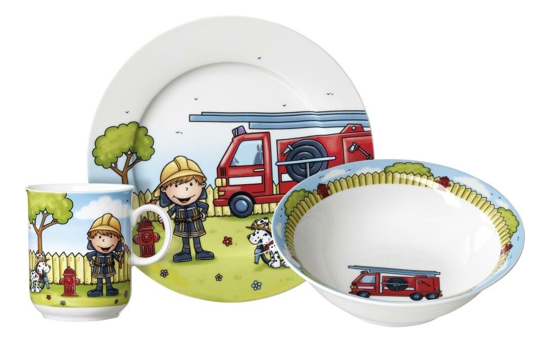 RITZENHOFF & BREKER Kindergeschirrset Feuerwehrmann Bernie 3-teilig