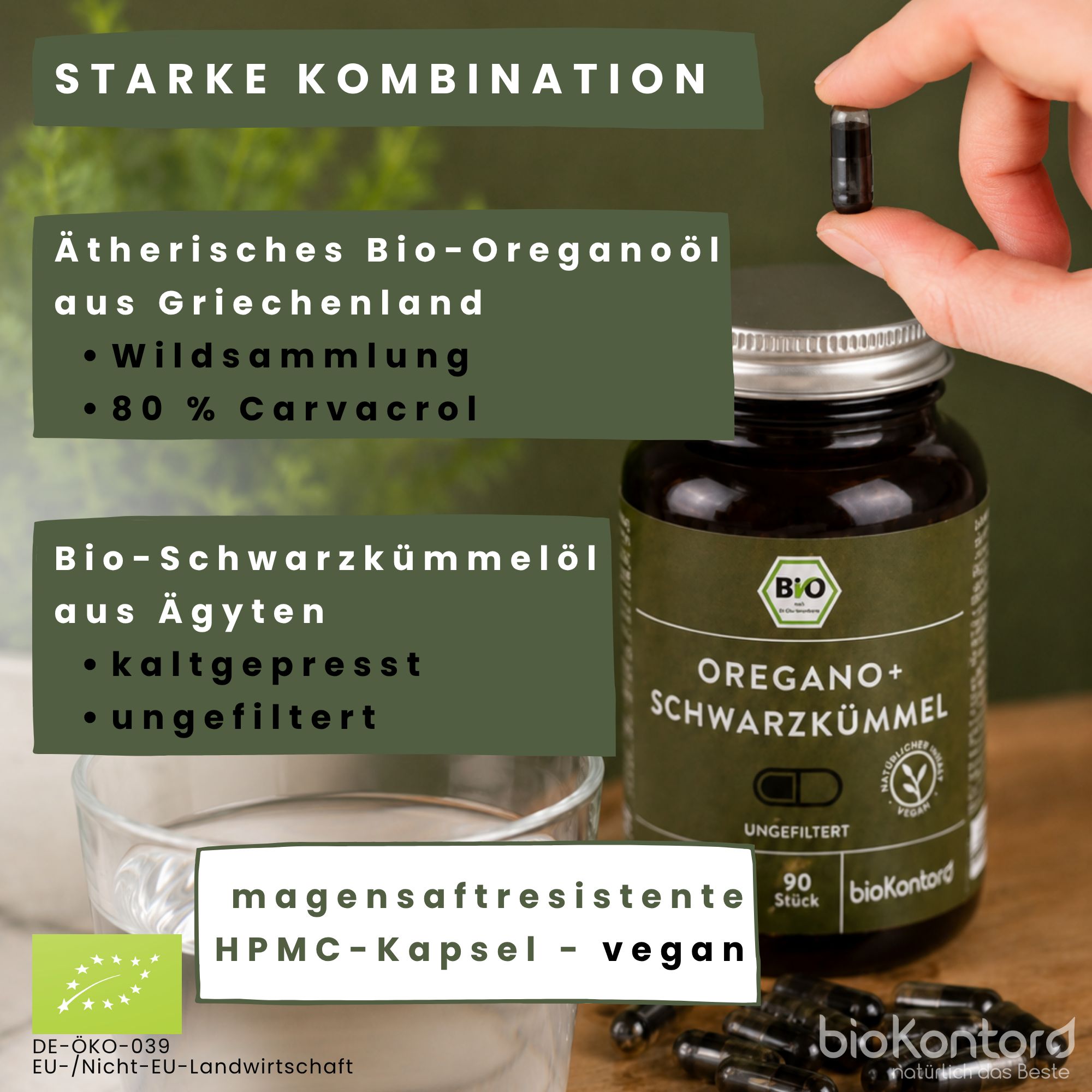 Oreganoöl und Schwarzkümmelöl Kapseln - 100 mg Carvacrol