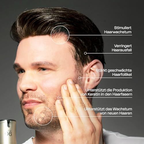 Mann mit Bart. LAYZIN Serum 06 und Bart. Nahaufnahme.