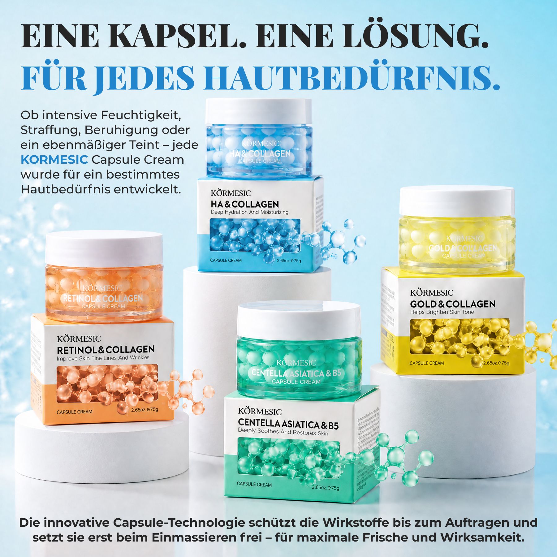 KORMESIC Gesichtscreme Retinol Kollagen Kapselcreme Anti-Aging Nachtpflege
