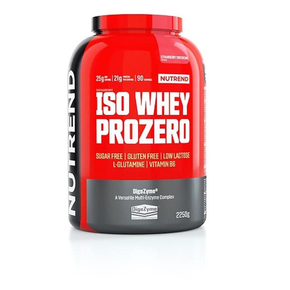 Nutrend ISO WHEY PROZERO Becher, 2250g, Erdbeer-Cheesecake-Geschmack. Zuckerfrei, glutenfrei, laktosearm.