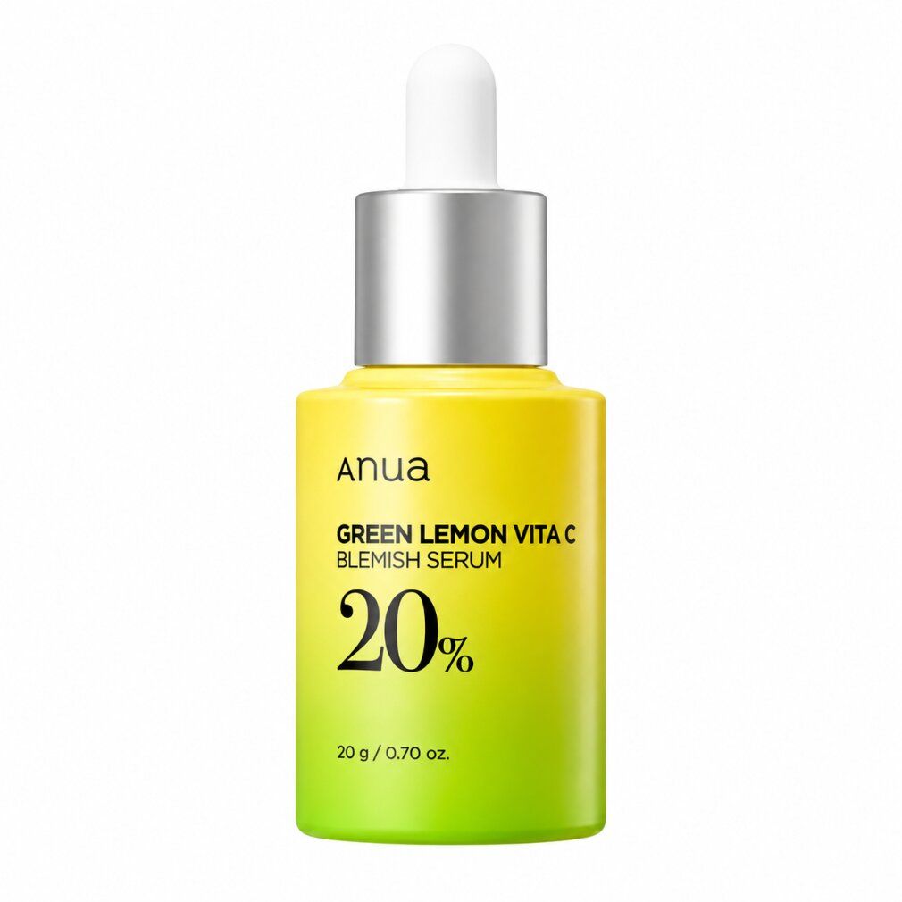 Anua Green Lemon Vita C Blemish Serum Flasche mit Pipette, 20% Vitamin C.