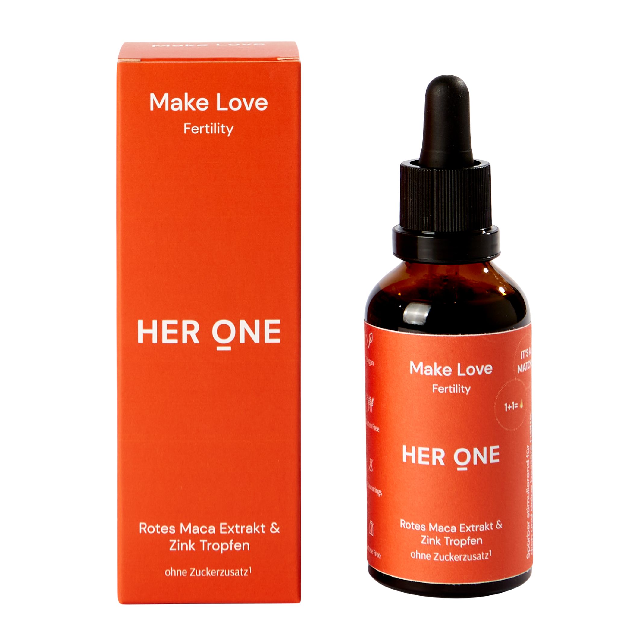 HER ONE Make Love - Rotes Maca Extrakt & Zink Tropfen