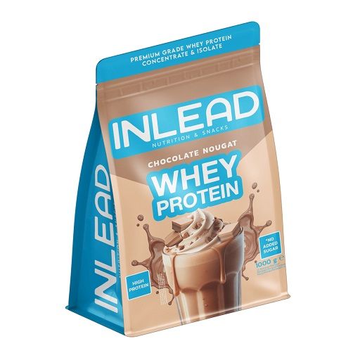 INLEAD Whey Protein Schokolade Nougat Beutel, 1000g.