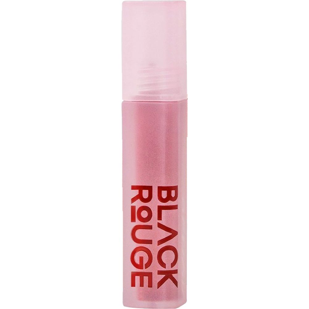 Lippenstift in einer durchsichtigen Hülle mit dem Schriftzug BLACK ROUGE. Rosa Flüssigkeit sichtbar.