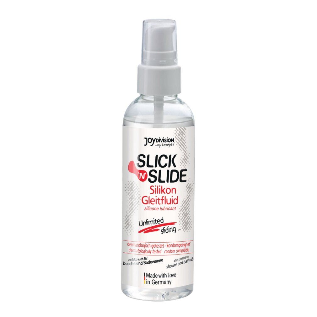 JOYDIVISION Slick'n'Slide Silikon Gleitfluid in klarer Sprühflasche.