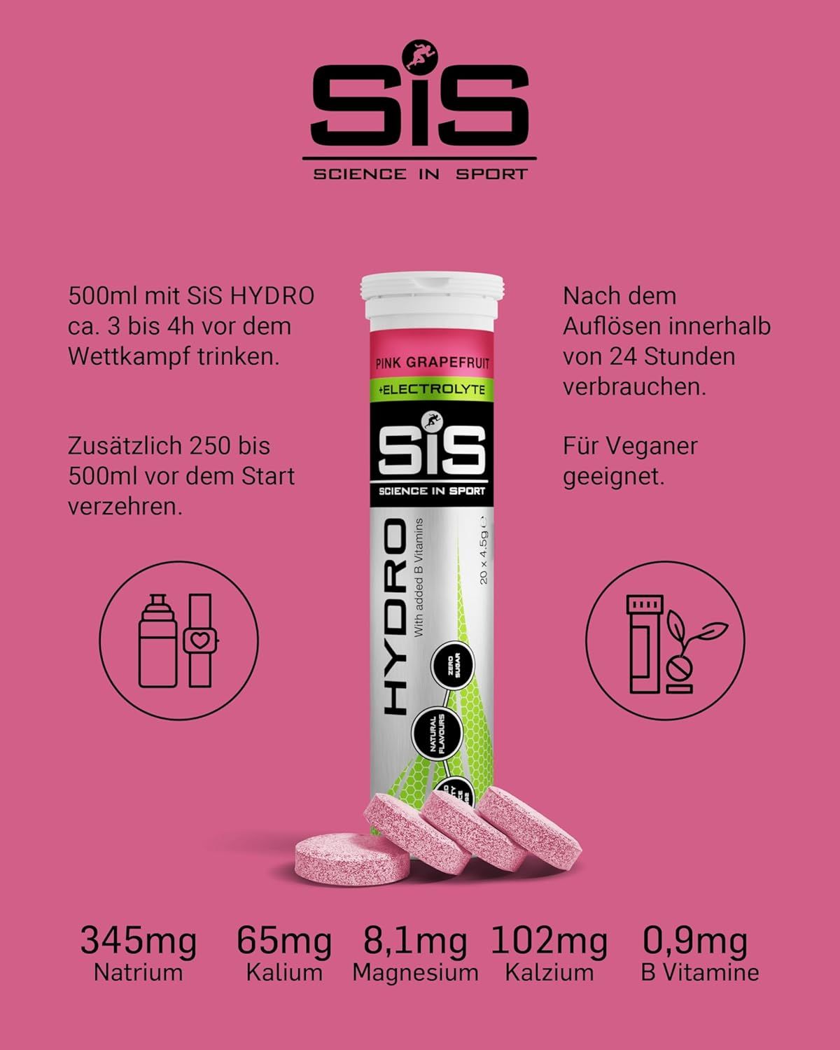 Science in Sport HYDRO Tabletten Pink Grapefruit