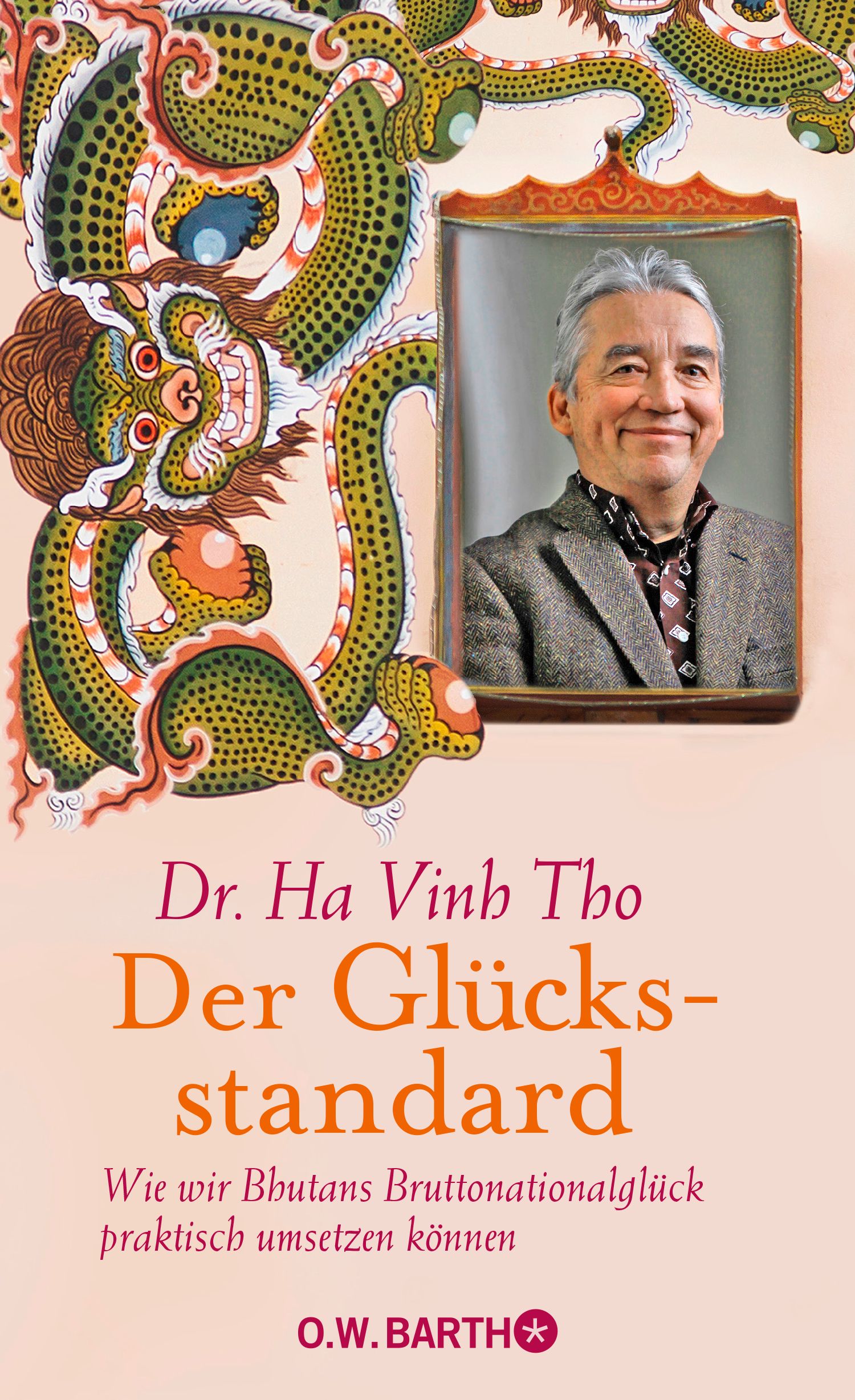 Buchcover mit Porträt eines Mannes. Titel: Der Glücksstandard. Autor: Dr. Ha Vinh Tho. Verlag: O.W. BARTH.