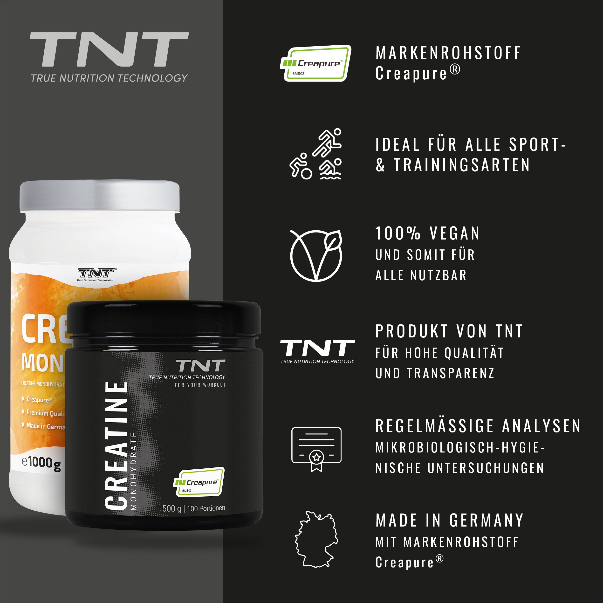 TNT Creatine Monohydrate Creapure® - ohne Zusätze