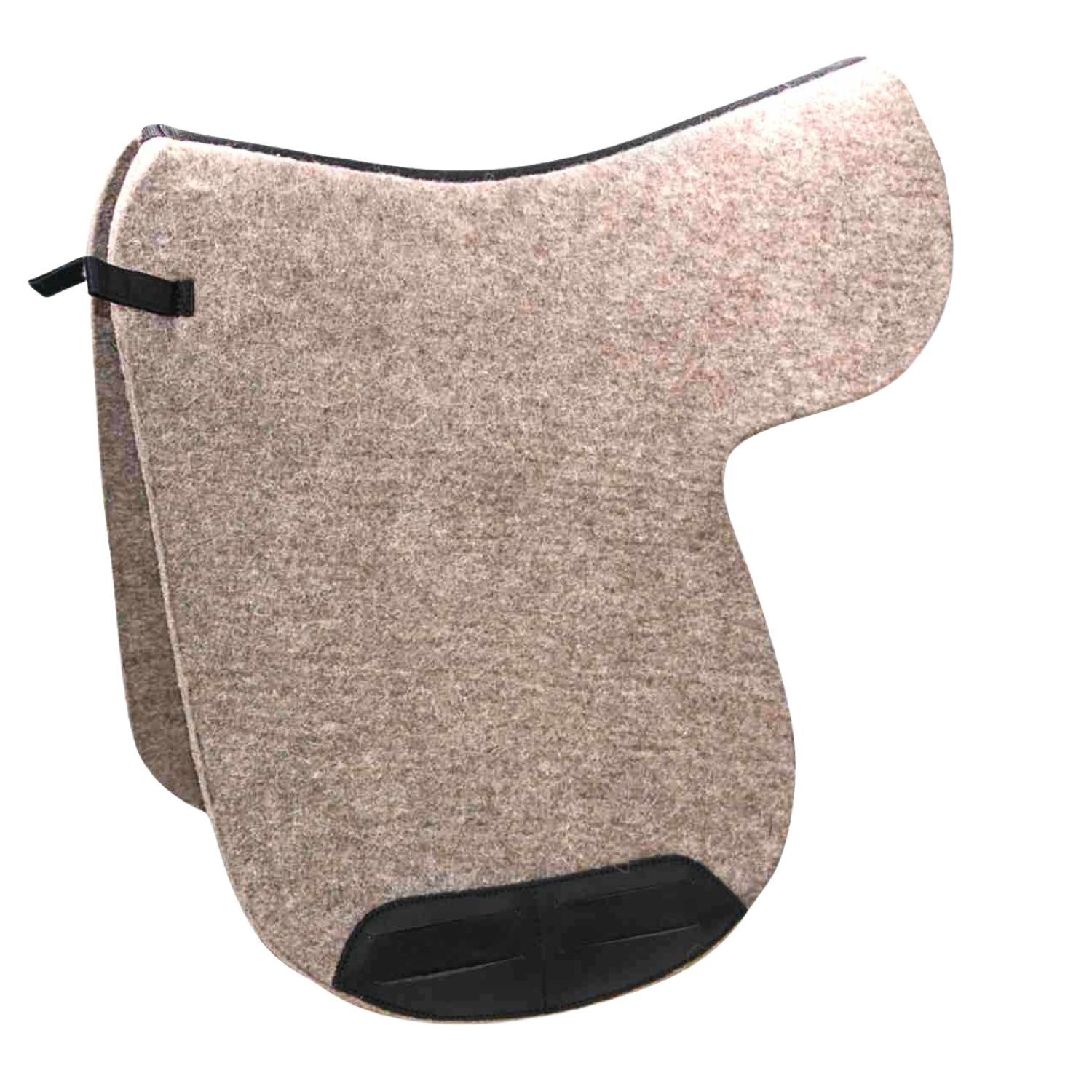 Satteldecke in beige mit schwarzer Einfassung und Details. Anatomische Form.