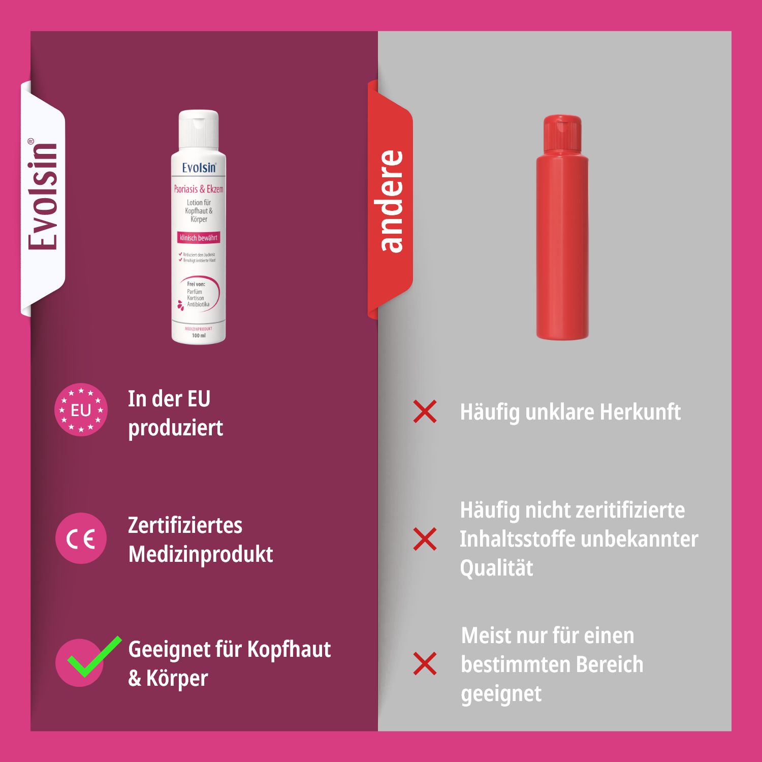Evolsin® Psoriasis & Ekzem Lotion 3er Pack – Für Kopfhaut & Körper bei trockener Haut