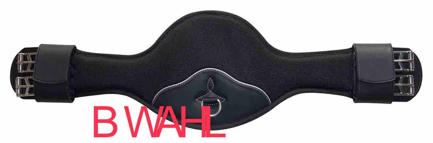 Schwarzer Butterfly Kurzgurt mit Schnallen und D-Ring. Schriftzug BWAHL.